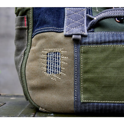 Patchwork Denim Messenger Bag D0033