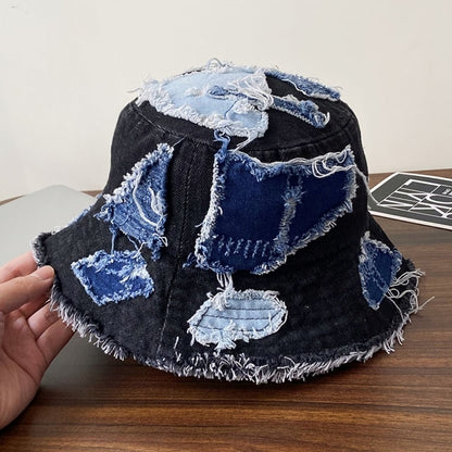Patchwork denim hat D0051