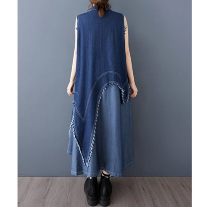 Sleeveless denim one piece D0066