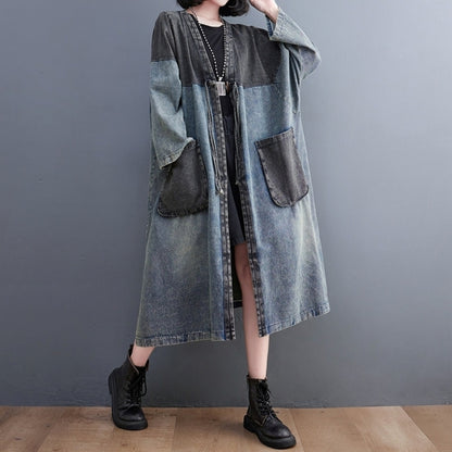 Denim long jacket D0079