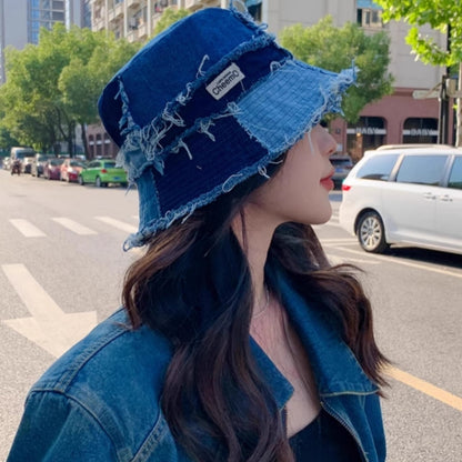Patchwork denim bucket hat D0046