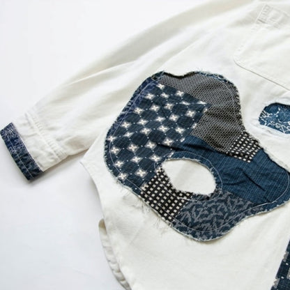 Patchwork white shirt HL2551