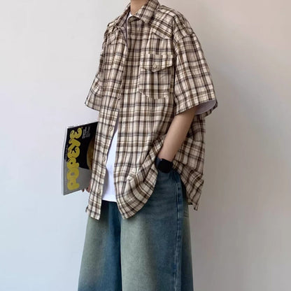 Half sleeve check shirt HL2500