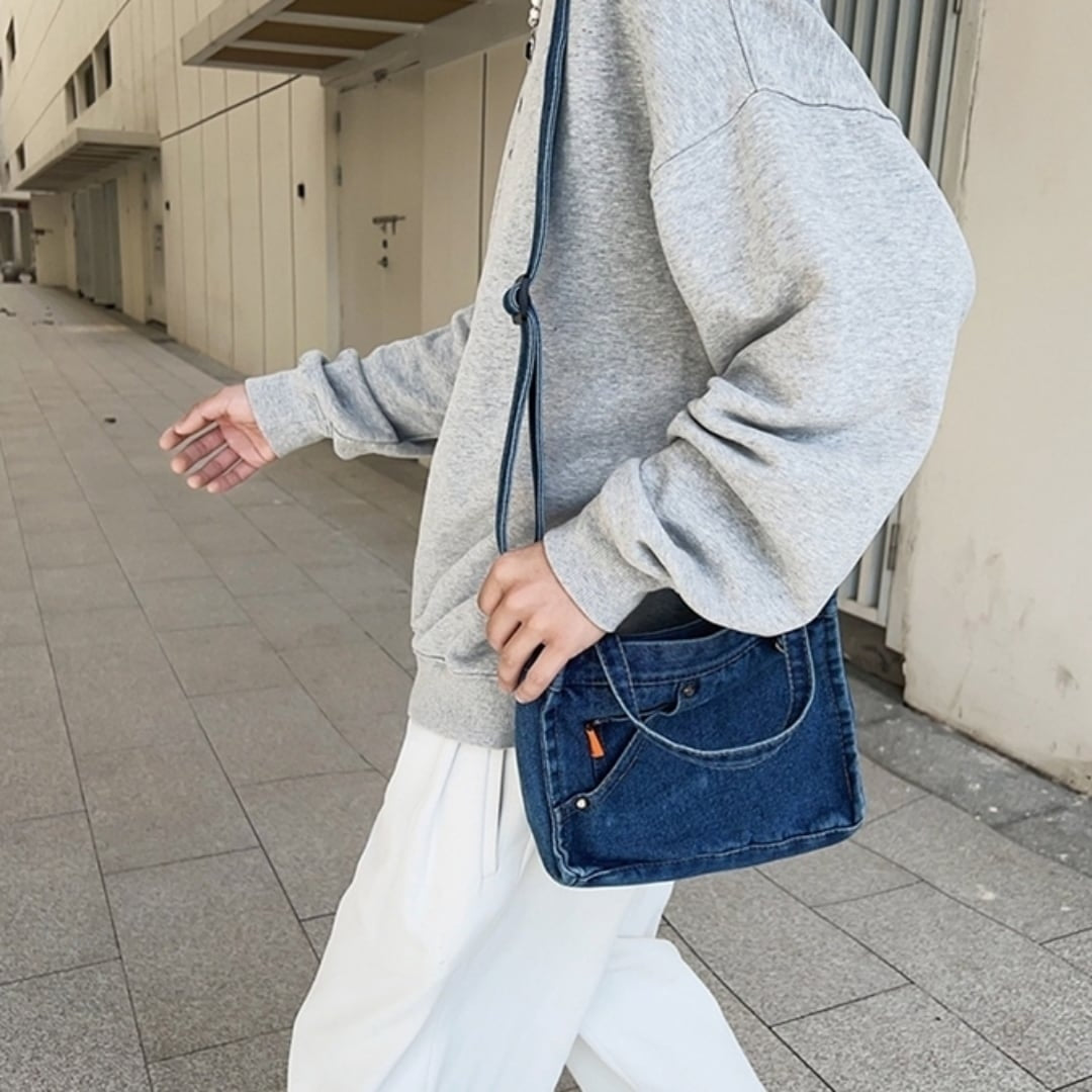 Denim shoulder bag D0039