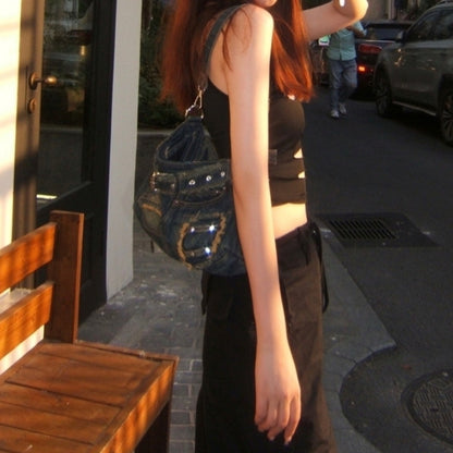 Belt Design Denim Bag D0041