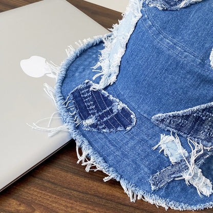 Patchwork denim hat D0051