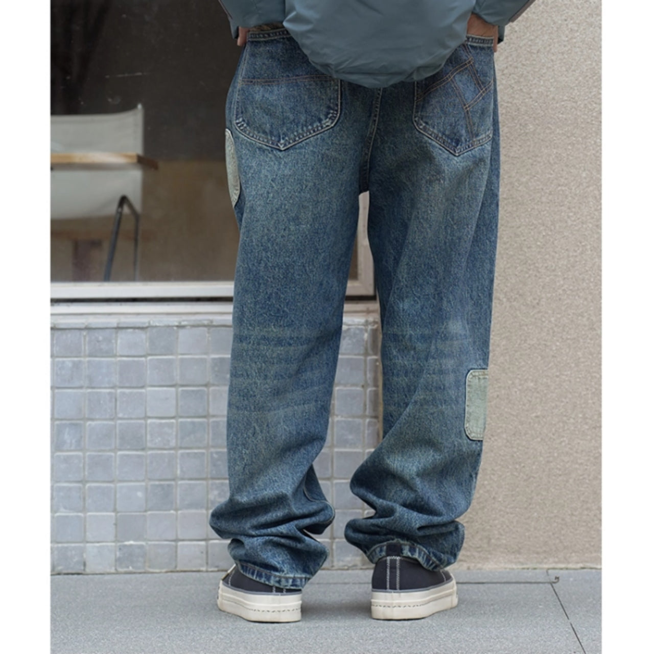 Denim applique jeans D0094