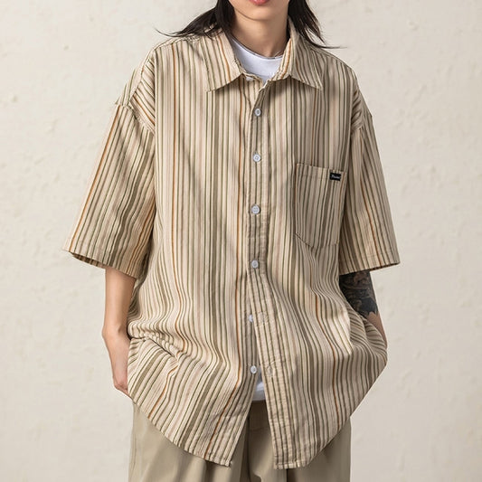 Striped half sleeve shirt HL1663