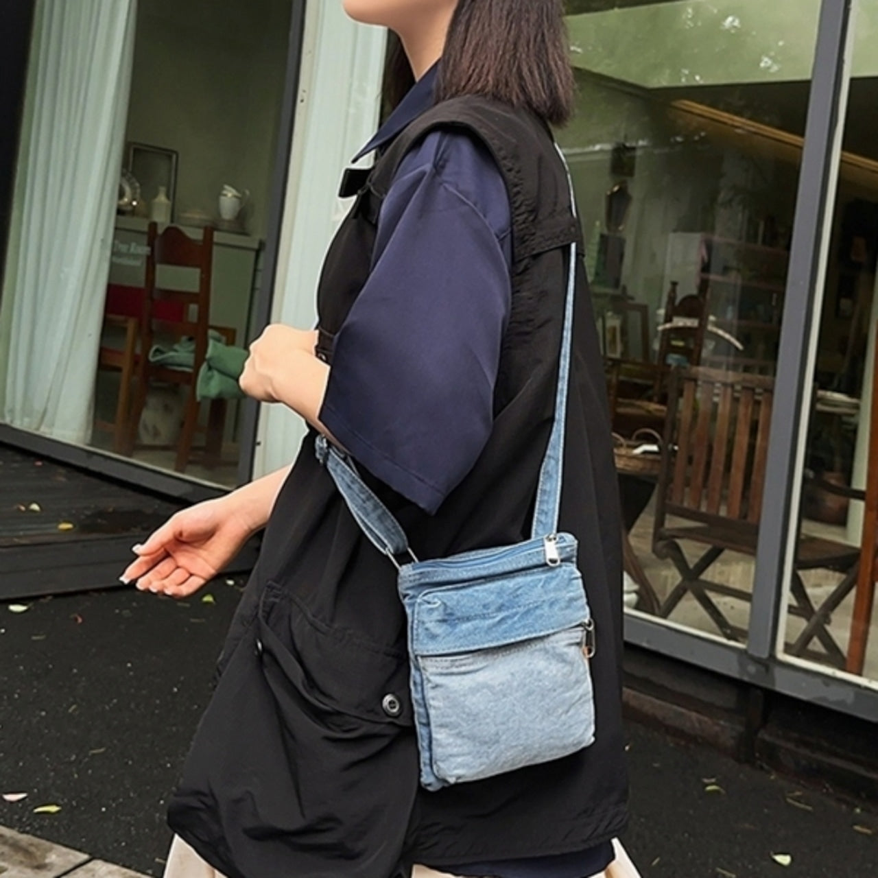 Denim Mini Shoulder Bag D0038