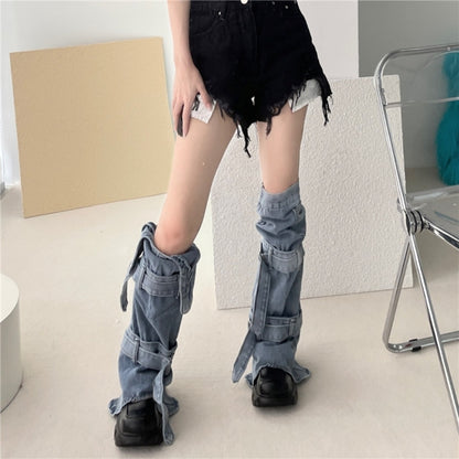 Denim leg warmers D0077