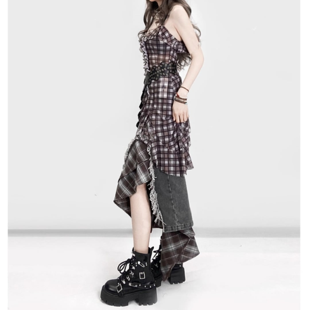 Asymmetric camisole tops E7017