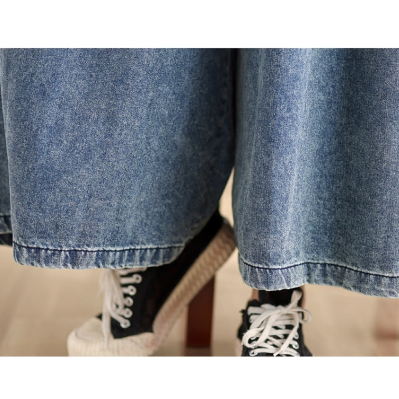 Wide baggy denim pants D0074