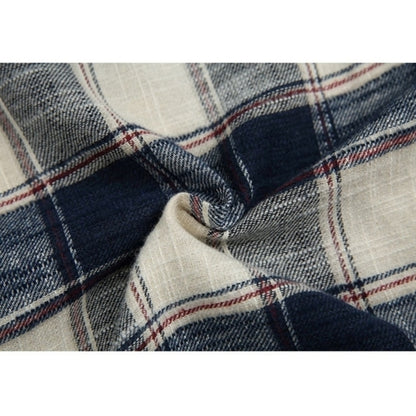 Contrast Color Check Shirt D0062