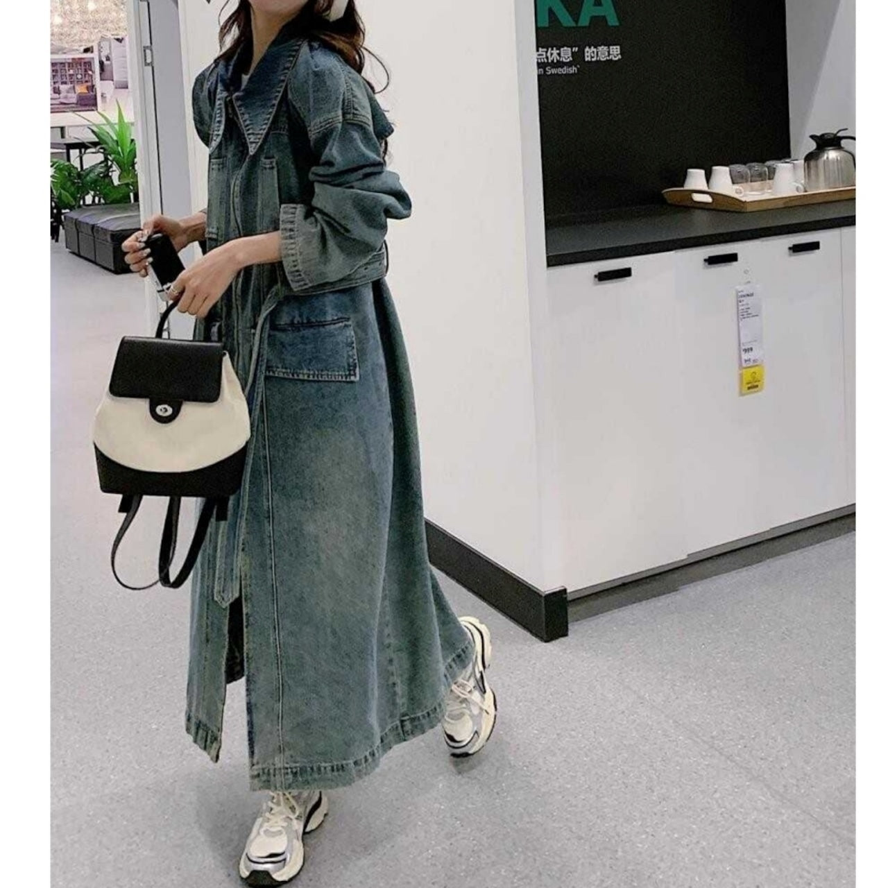 Denim long coat D0083