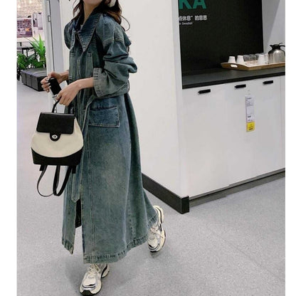 Denim long coat D0083