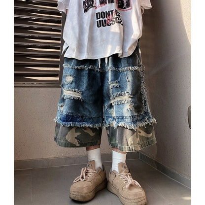 Wide leg cropped denim jeans D0099