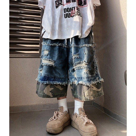 Wide leg cropped denim jeans D0099