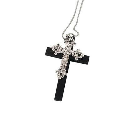 Cross motif long necklace E7035