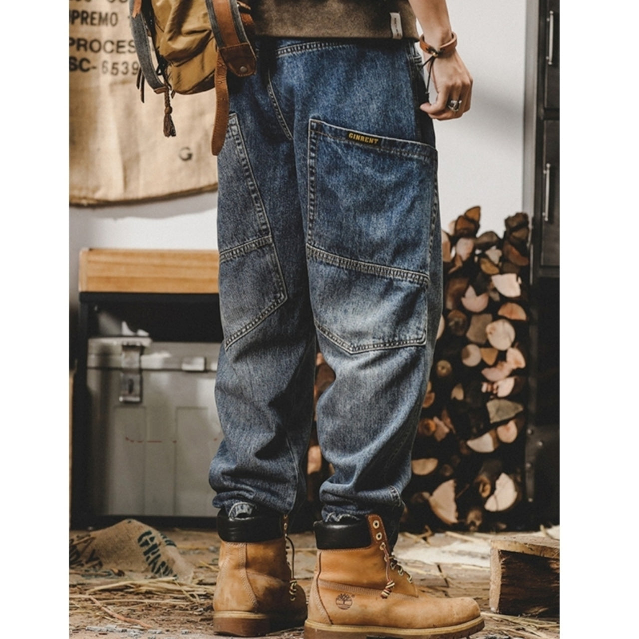 Loose Straight Denim Jeans D0006