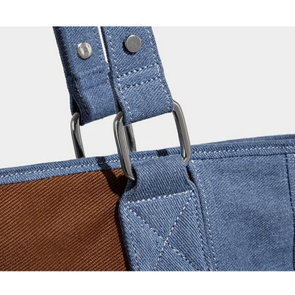 Blocking denim tote bag D0130