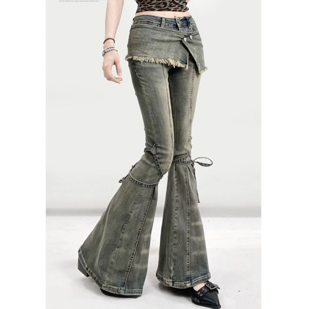 Slim fit flare denim jeans E7011