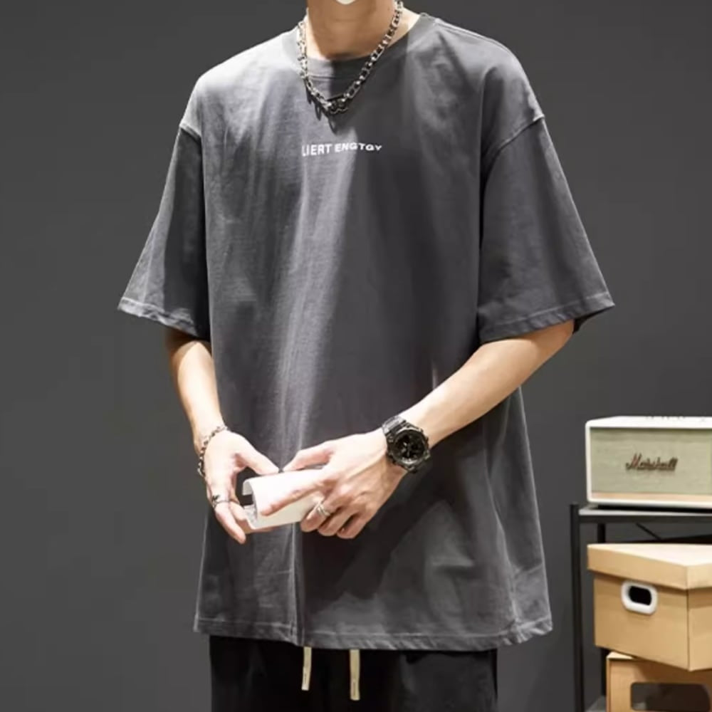 Round neck loose T-shirt HL2457
