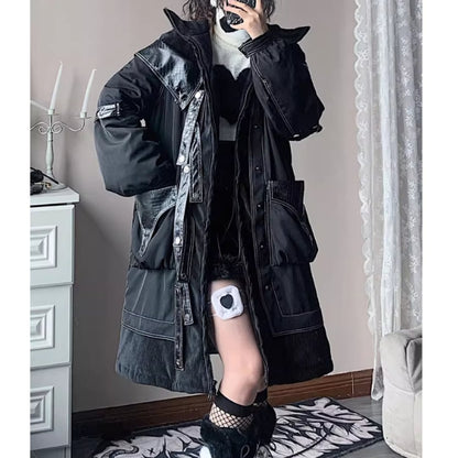 Stand collar padded coat E7021