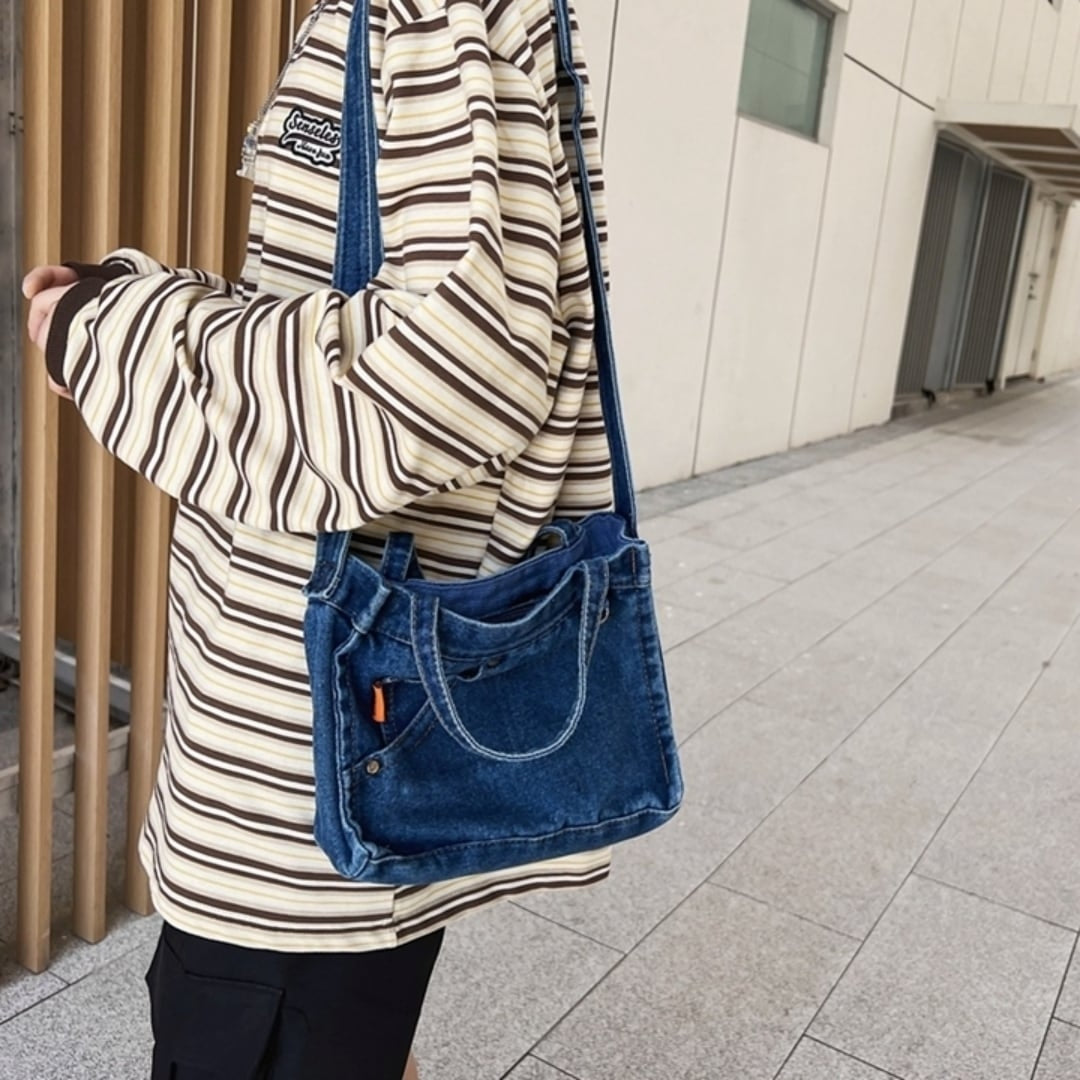 Denim shoulder bag D0039