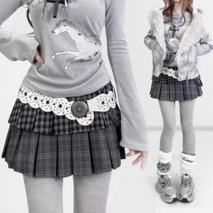 Pegasus print long sleeve tops E7043