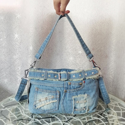 Belt Design Denim Bag D0041