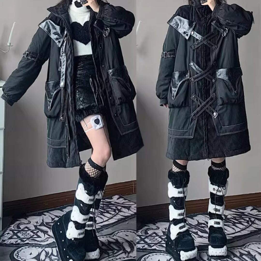 Stand collar padded coat E7021