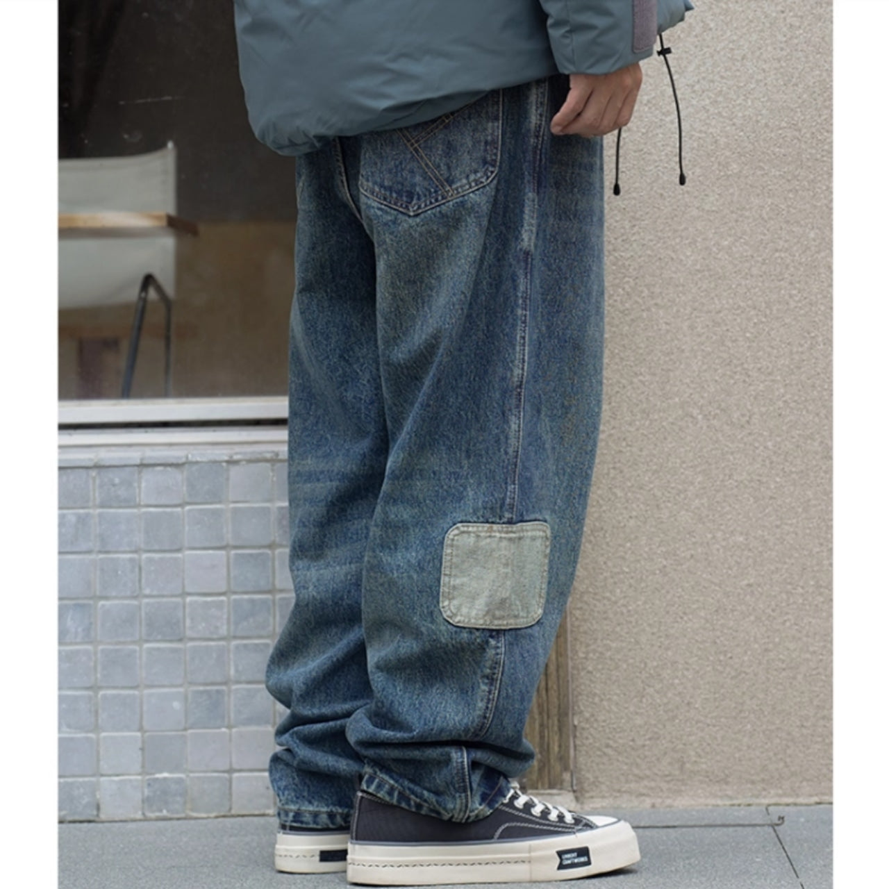 Denim applique jeans D0094