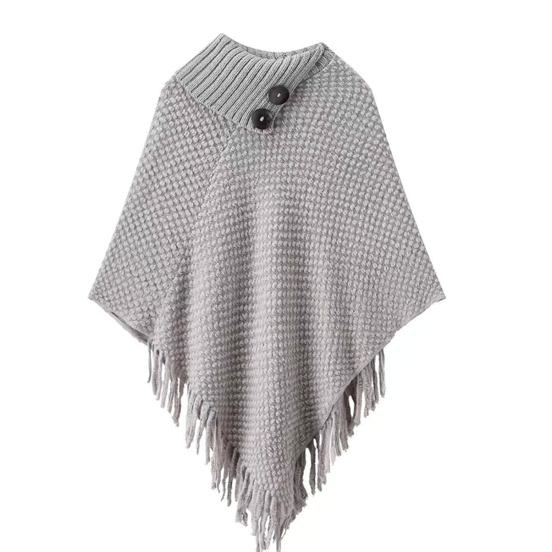 Knit poncho E7013