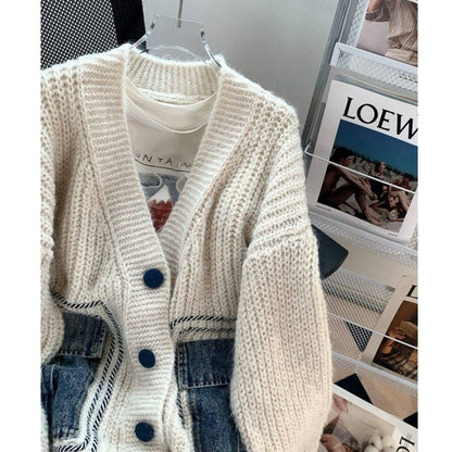 Denim pocket cardigan D0132