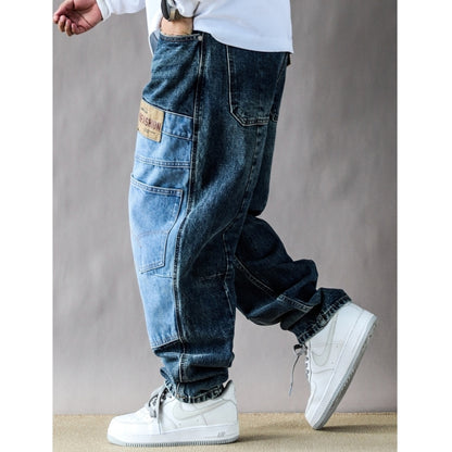 Docked design denim jeans D0092