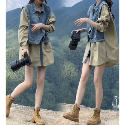 Fake layered shirt D0098