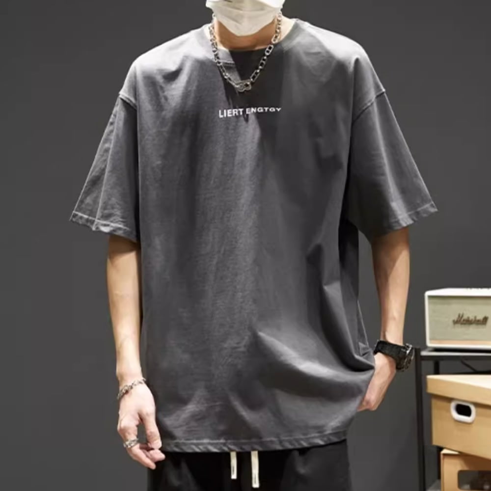 Round neck loose T-shirt HL2457
