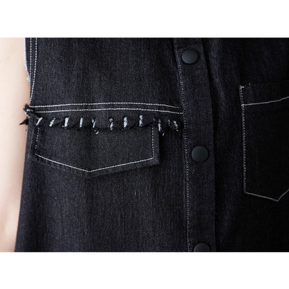 Sleeveless denim one piece D0066
