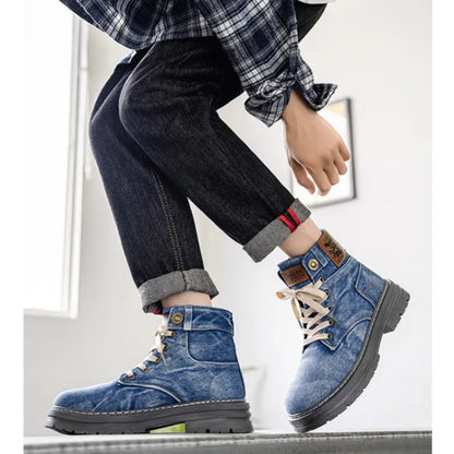 Lace up Denim Boots D0016