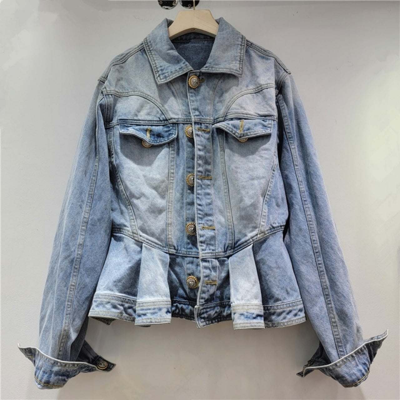 Denim Peplum Jacket D0064