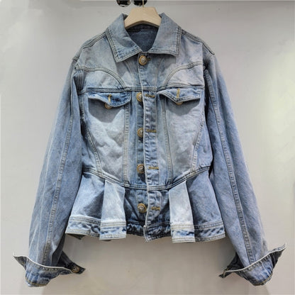Denim Peplum Jacket D0064