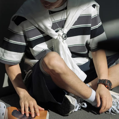 Round neck border T-shirt HL2580