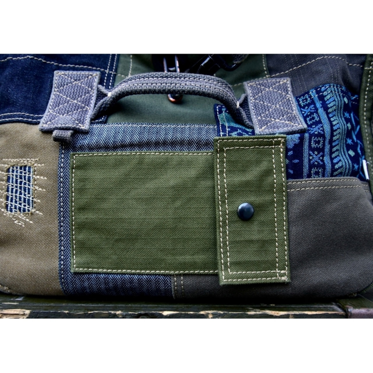 Patchwork Denim Messenger Bag D0033