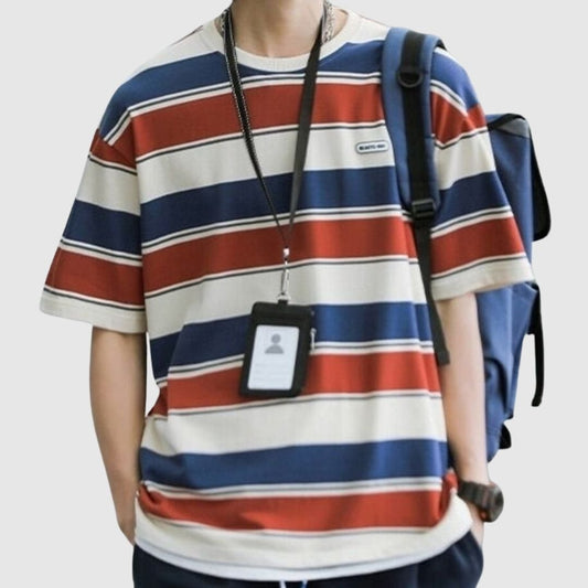 Round neck border T-shirt HL2580