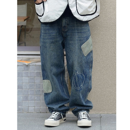 Denim applique jeans D0094