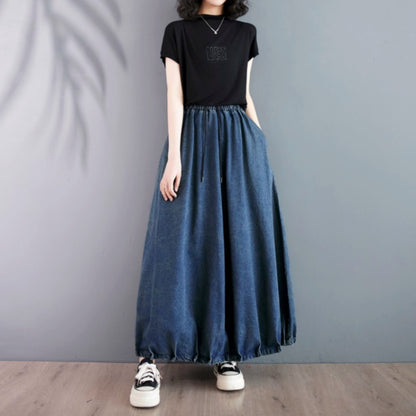 Denim balloon skirt D0072