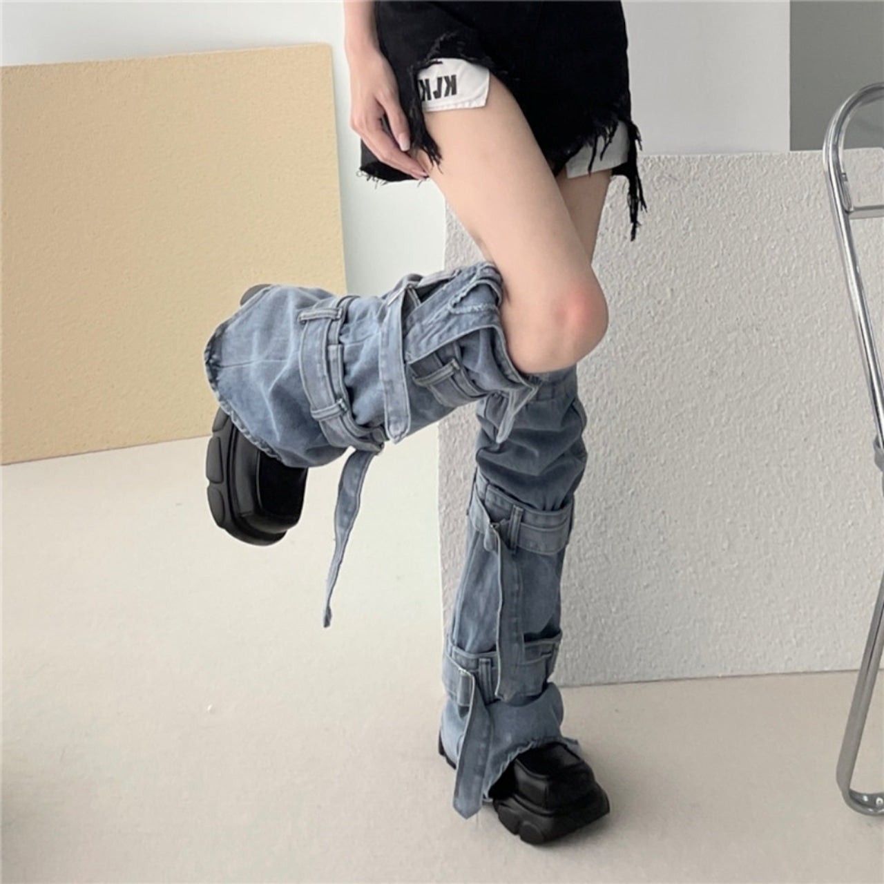 Denim leg warmers D0077