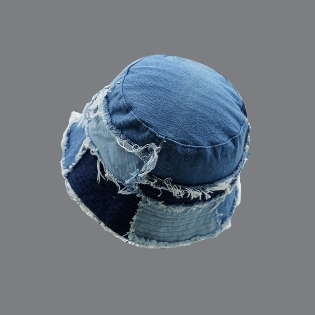 Patchwork denim bucket hat D0002