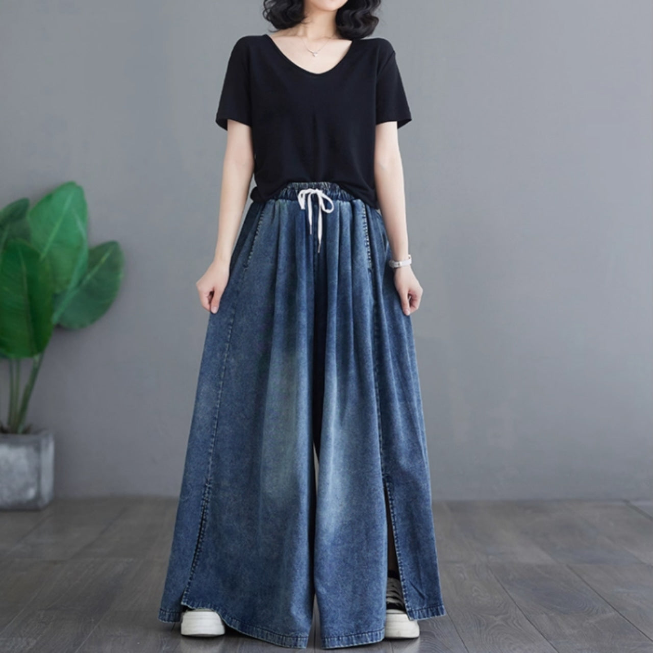 Wide baggy pants D0071