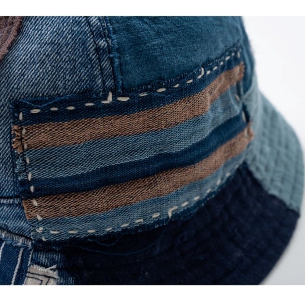 Patchwork denim hat HL2548